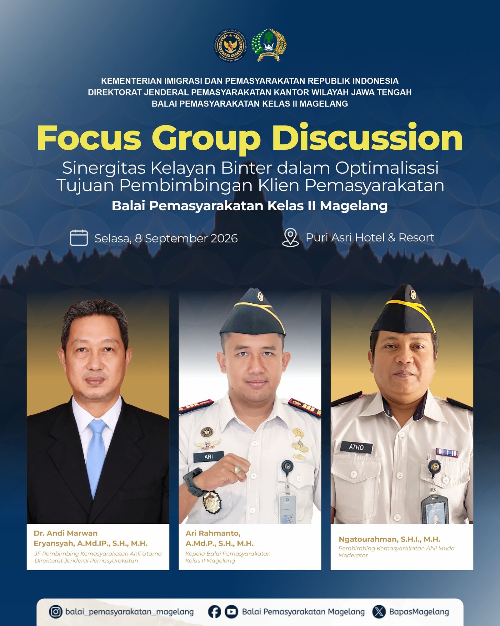 Bapas Magelang Gelar FGD Optimalkan Pembimbingan Klien Pemasyarakatan